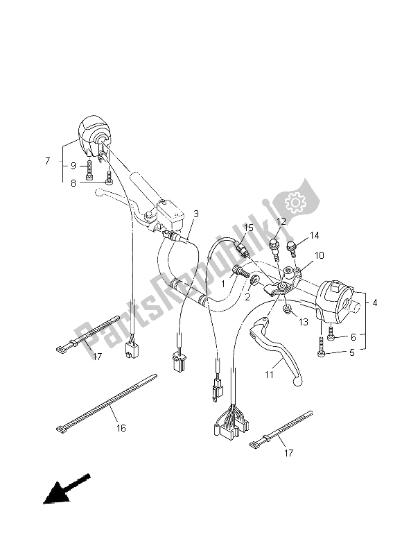 Toutes les pièces pour le Interrupteur Et Levier De Poignée du Yamaha YBR 125 ED 2014