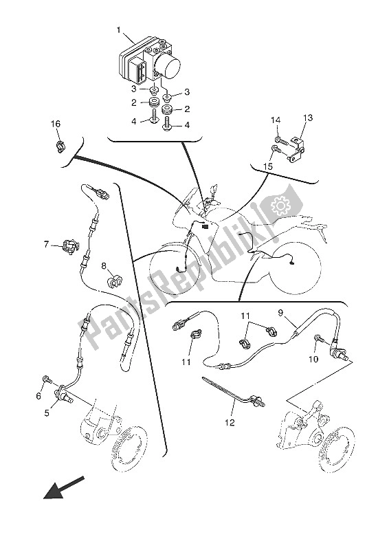 Toutes les pièces pour le électrique 3 du Yamaha MT-07 Tracer ABS 700 2016