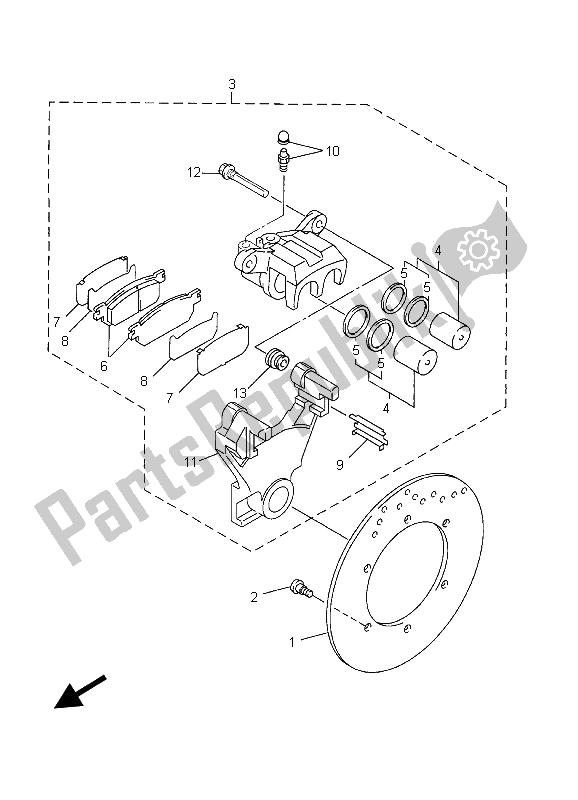 Tutte le parti per il Pinza Freno Posteriore del Yamaha YZF R1 1000 2003