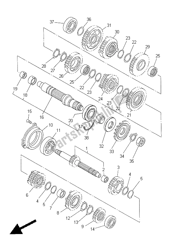 Toutes les pièces pour le Transmission du Yamaha YZF R1 1000 1998