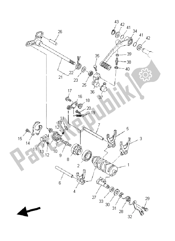 Tutte le parti per il Camma Cambio E Forcella del Yamaha YFM 660R 2002