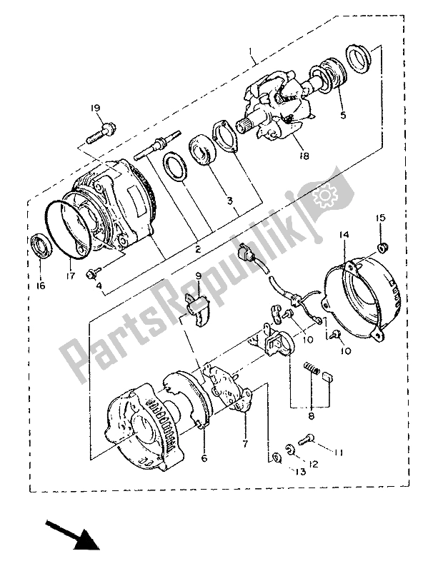 Wszystkie części do Generator Yamaha FZR 1000 1992