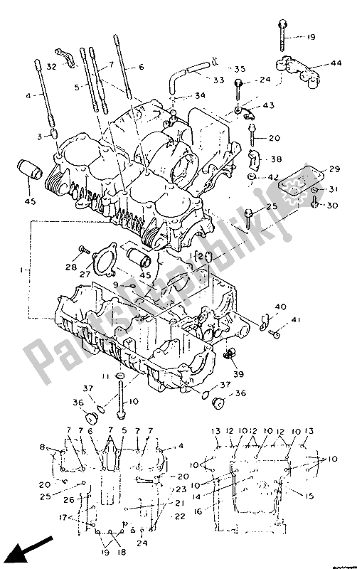 Tutte le parti per il Carter del Yamaha FJ 1200A 1991