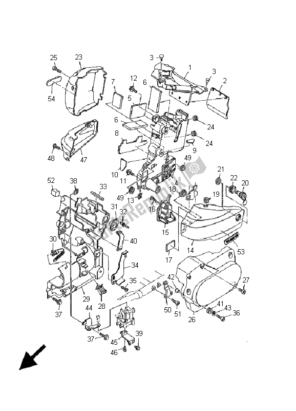 All parts for the Side Cover of the Yamaha XVS 1100 Dragstar 2001