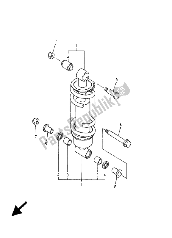 All parts for the Rear Suspension of the Yamaha XJ 600N 2001