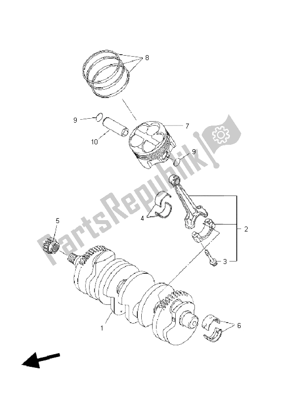 Tutte le parti per il Albero Motore E Pistone del Yamaha FZ1 NA Fazer 1000 2009