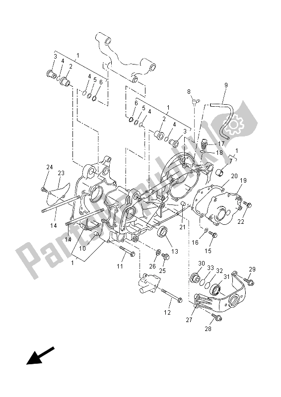 All parts for the Crankcase of the Yamaha YP 250R MBL2 2015