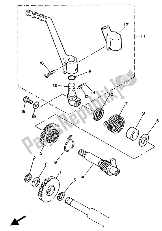 Toutes les pièces pour le Entrée du Yamaha YZ 125 LC 1990