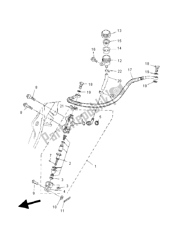 Tutte le parti per il Pompa Freno Posteriore del Yamaha YFS 200 Blaster 2006