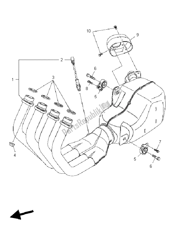 All parts for the Exhaust of the Yamaha XJ6F 600 2010