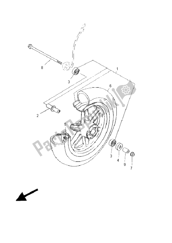 All parts for the Front Wheel of the Yamaha C 50R AC JOG 2011