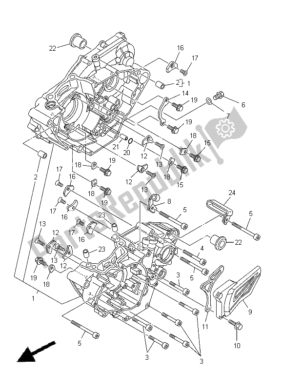 Todas as partes de Bloco Do Motor do Yamaha YZ 250F 2012