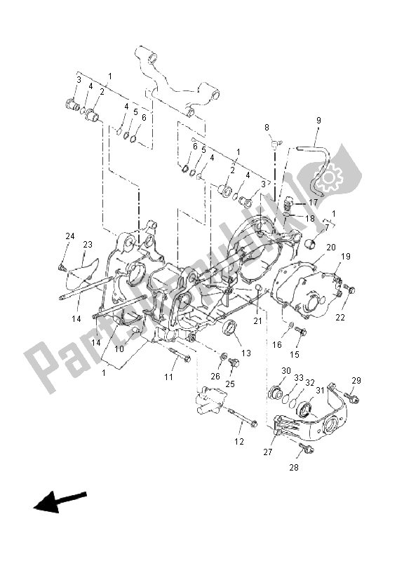 All parts for the Crankcase of the Yamaha YP 250 RA X MAX 2011