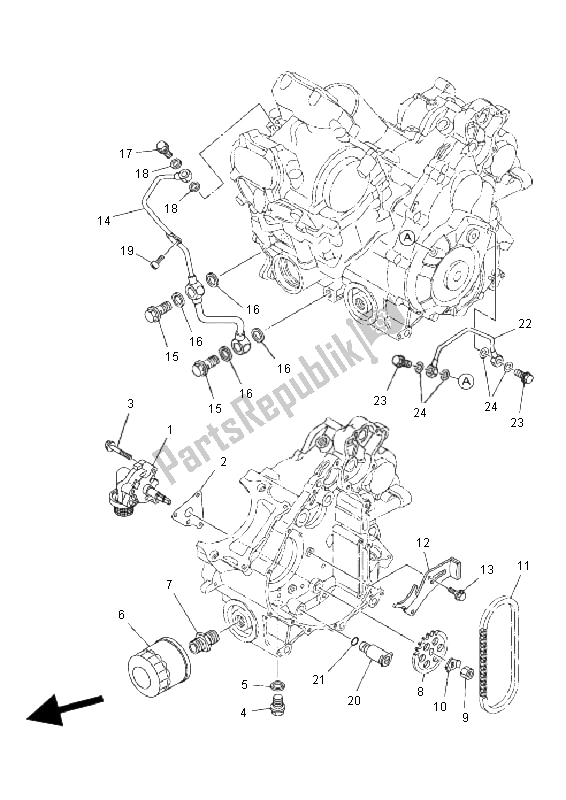 All parts for the Oil Pump of the Yamaha YFM 700F Grizzly EPS 2011