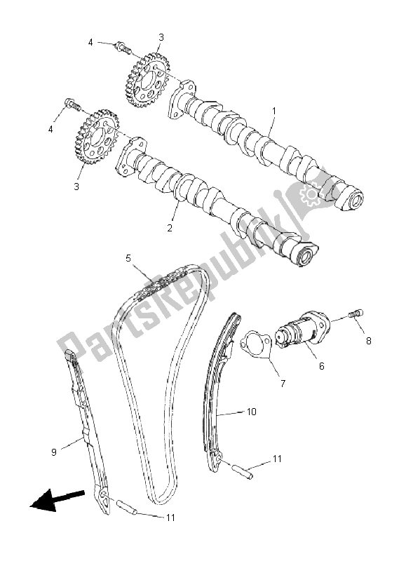 All parts for the Camshaft & Chain of the Yamaha XJ6 NA 600 2011