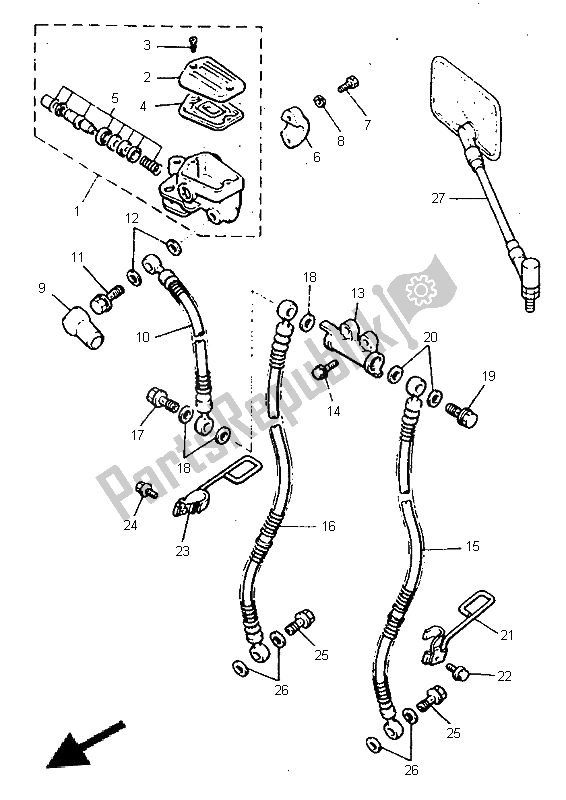 Tutte le parti per il Pompa Freno Anteriore del Yamaha V MAX 12 1200 1996