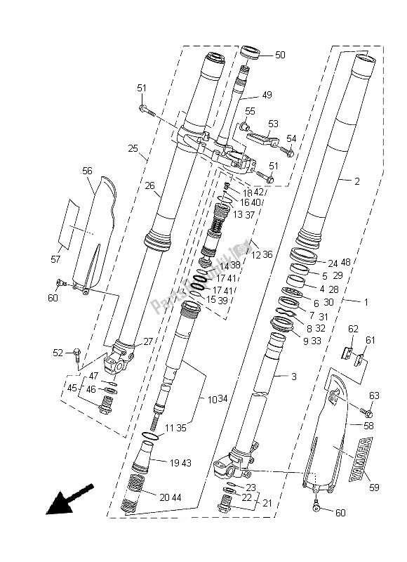 Tutte le parti per il Forcella Anteriore del Yamaha YZ 125 2014