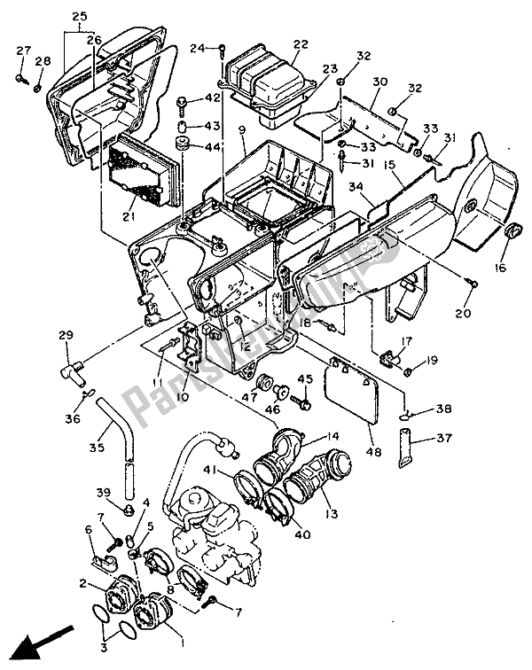 Todas as partes de Ingestão do Yamaha XT 600E 1991