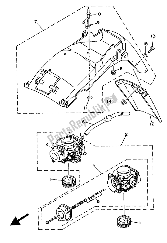 Tutte le parti per il Alternato (carburatore-parafango) del Yamaha TDM 850 1993