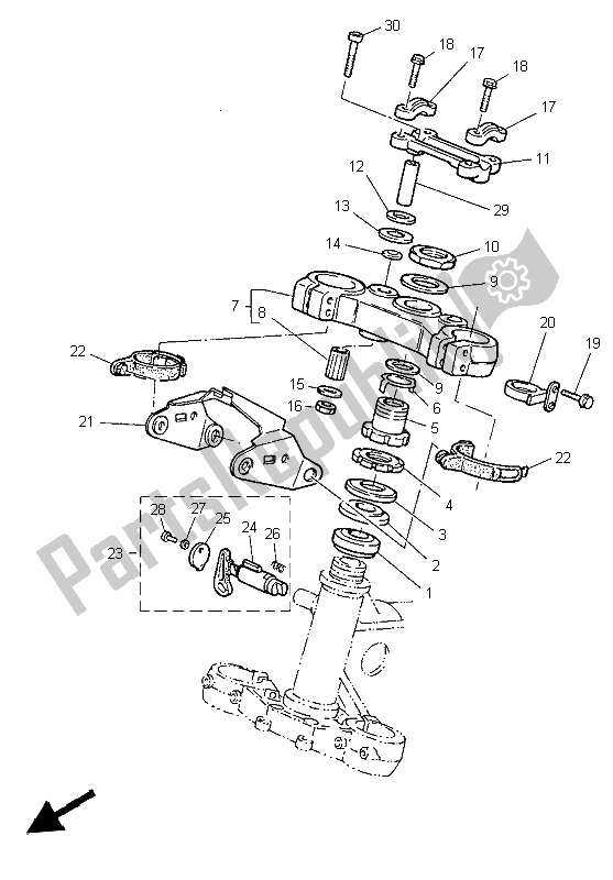 Todas las partes para Direccion de Yamaha TT 600R 1999