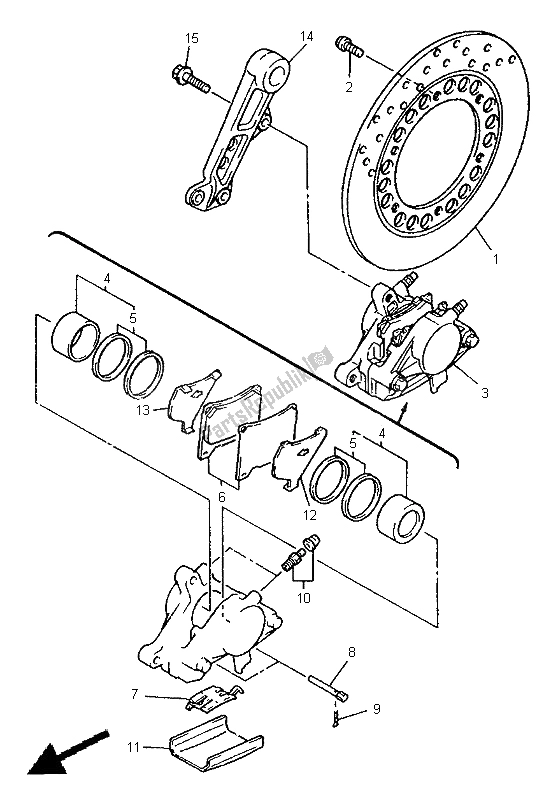 Toutes les pièces pour le étrier De Frein Arrière du Yamaha XJR 1200 1998