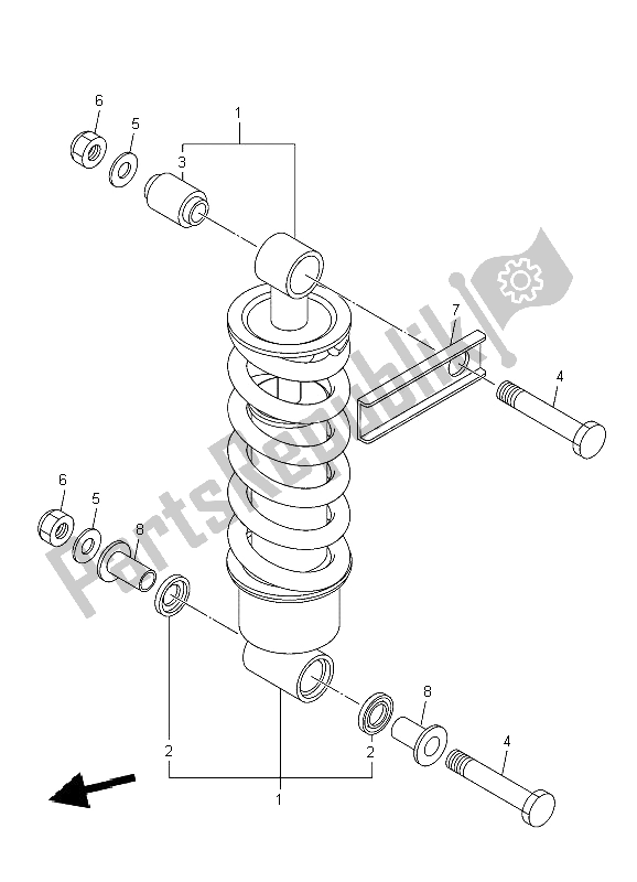 Tutte le parti per il Sospensione Posteriore del Yamaha XJ6 SY 600 2009