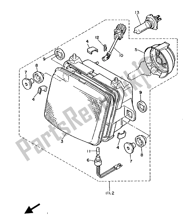 All parts for the Alternate (headlight) (for Holland-belgium-italy) of the Yamaha FJ 1200 1986