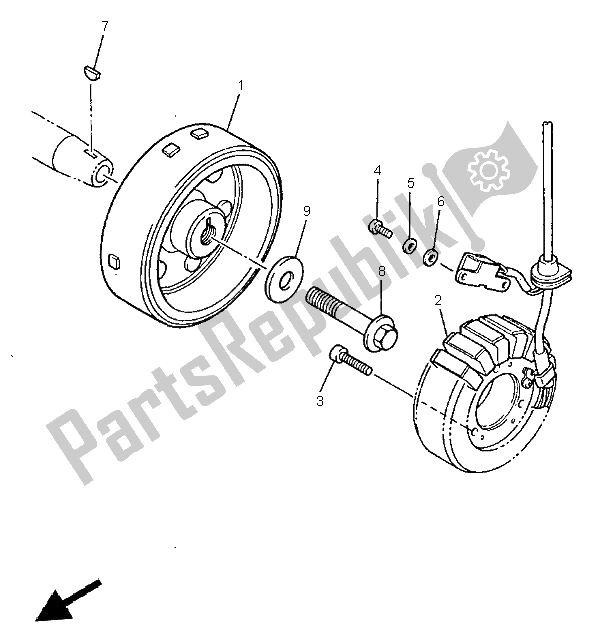 All parts for the Generator of the Yamaha FZS 600 1999