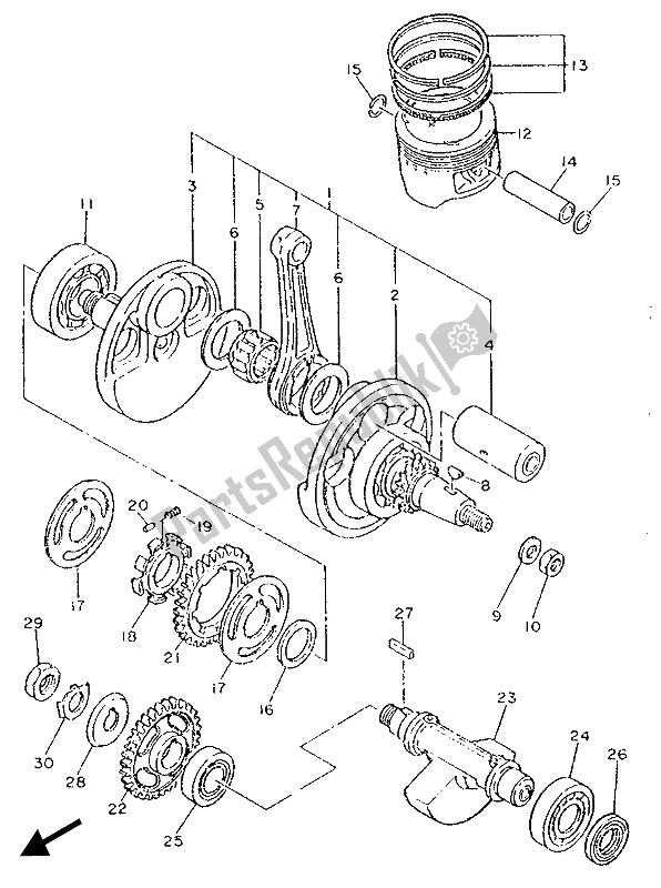 Toutes les pièces pour le Vilebrequin Et Piston du Yamaha XT 600 1987