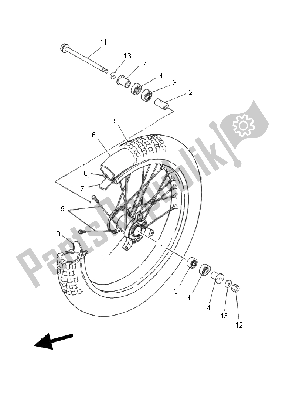 Todas las partes para Rueda Delantera de Yamaha YZ 85 SW LW 2011