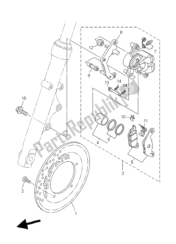 Tutte le parti per il Pinza Freno Anteriore del Yamaha YBR 125 ED 2009