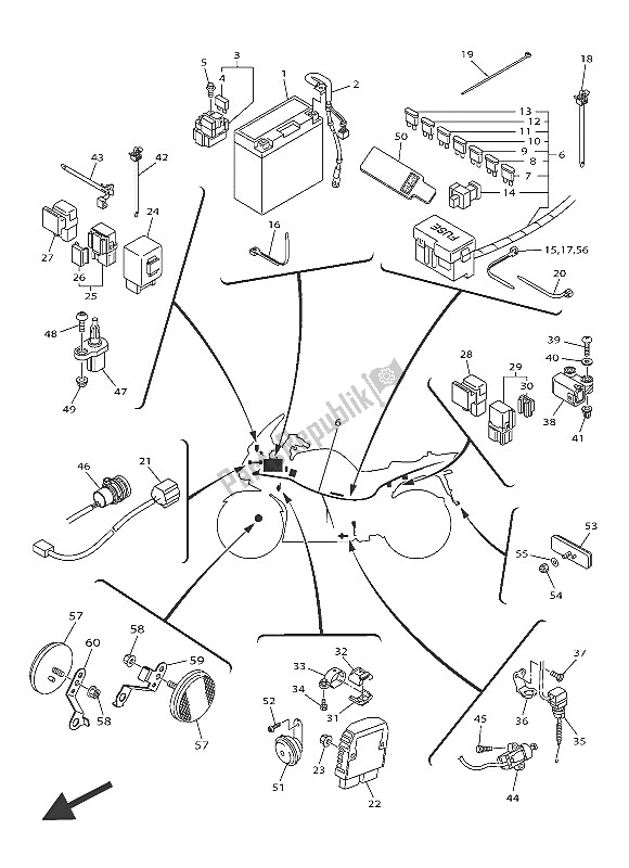 Todas las partes para Eléctrico 2 de Yamaha FJR 1300A 2016