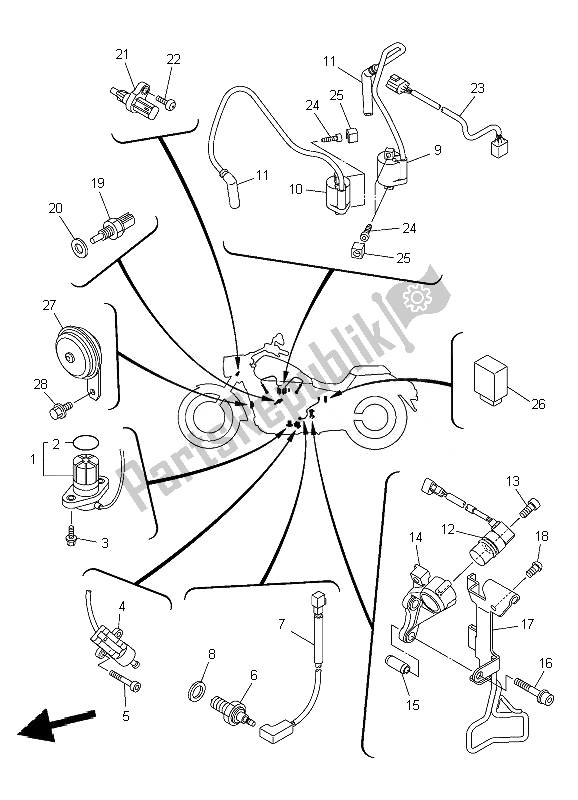 Tutte le parti per il Elettrico 1 del Yamaha XVS 950A 2010
