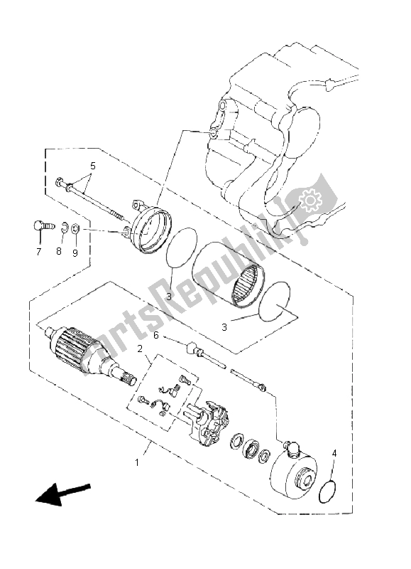 Todas las partes para Motor De Arranque de Yamaha YFM 125 Grizzly 2004