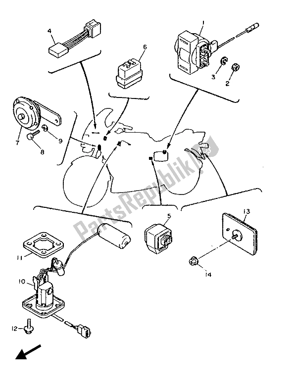 Todas las partes para Eléctrico 1 de Yamaha FJ 1200 1987