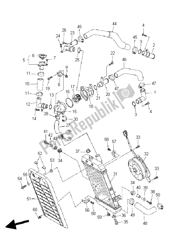 Toutes les pièces pour le Tuyau De Radiateur du Yamaha XVS 1300A Midnight Star 2008