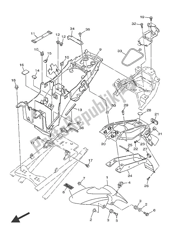 All parts for the Fender of the Yamaha XJ6S 600 2016