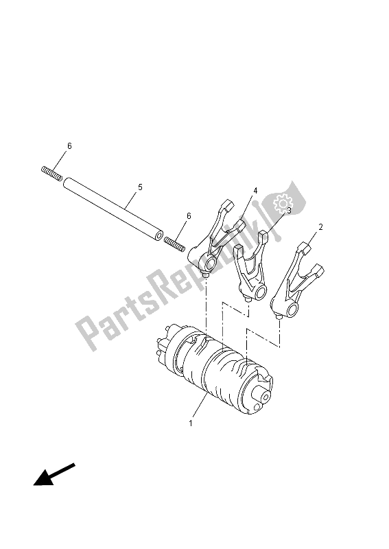 All parts for the Shift Cam & Fork of the Yamaha MT 125 2015