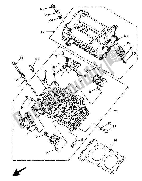 Toutes les pièces pour le Culasse du Yamaha XTZ 750 Supertenere 1992