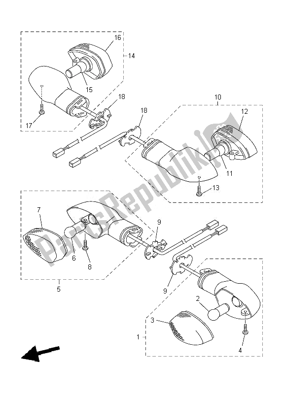 Tutte le parti per il Luce Lampeggiante del Yamaha YZF R6 600 2010