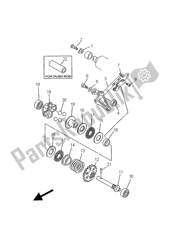 All parts for the Governor of the Yamaha YZ 125 2002