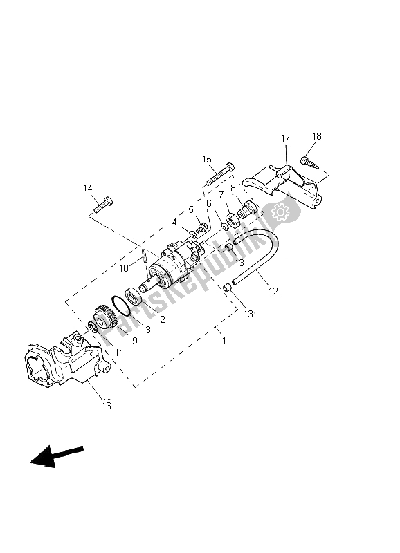 All parts for the Oil Pump of the Yamaha PW 50 2002