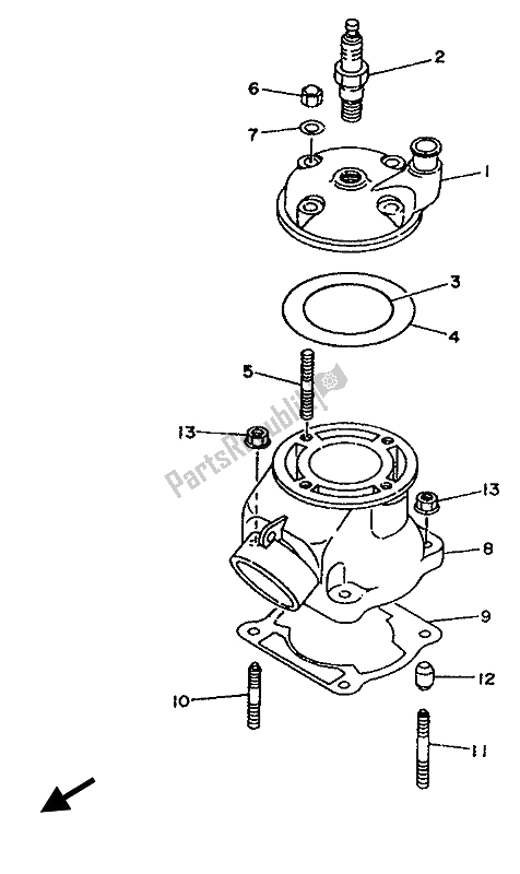 Toutes les pièces pour le Cylindre du Yamaha YZ 80 LC LW 1994