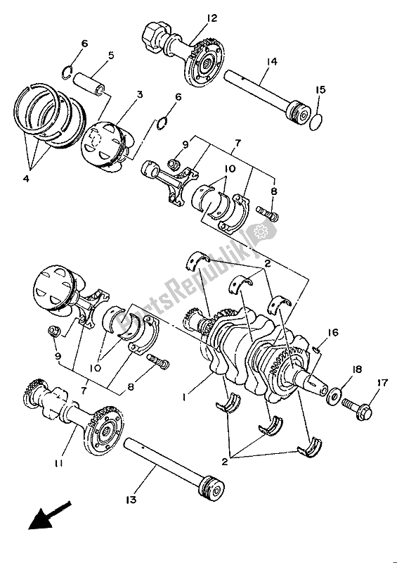 Toutes les pièces pour le Vilebrequin Et Piston du Yamaha XTZ 750 Supertenere 1994