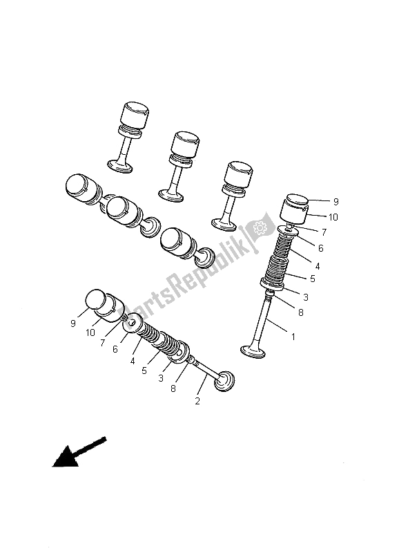 Tutte le parti per il Valvola del Yamaha XJ 600S Diversion 2000