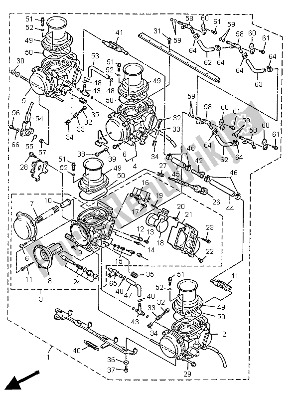 Todas las partes para Carburador de Yamaha YZF 600R Thundercat 1998