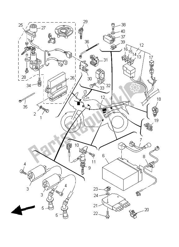 Todas las partes para Eléctrico 1 de Yamaha TDM 900 2009