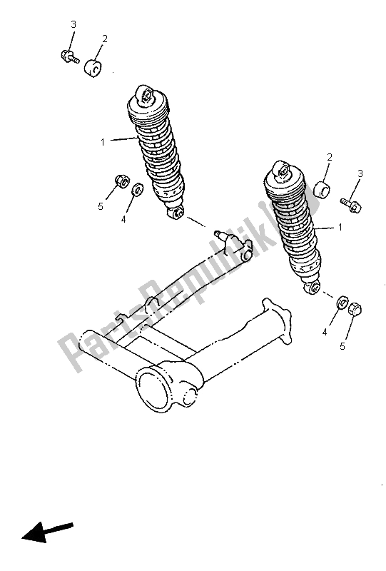 All parts for the Rear Suspension of the Yamaha V MAX 12 1200 1997