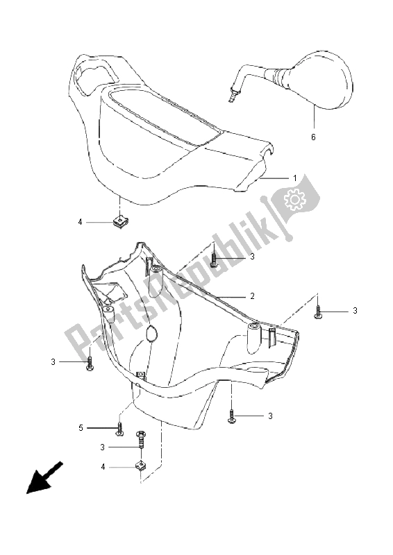 Todas as partes de Capota 1 do Yamaha CW 50L BWS 2005