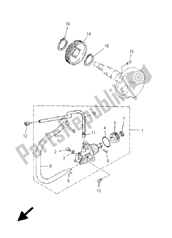 Toutes les pièces pour le La Pompe à Huile du Yamaha YN 50 Neos 2005